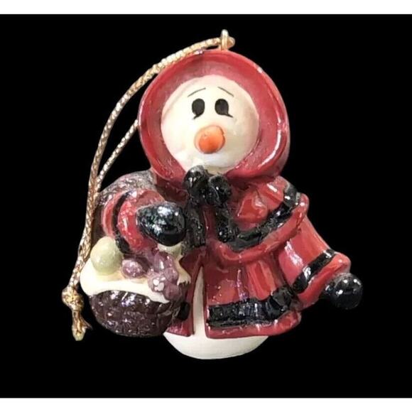 VTG Christmas Ornaments Lot of 6 Bird Dove‎ Heart Rabbits Snow Woman 1976 - 1999 - Picture 6 of 15